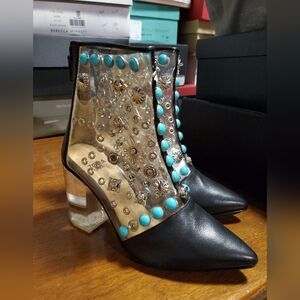 Sz 36 NIB $785 Toga Pulla embelished heels boots